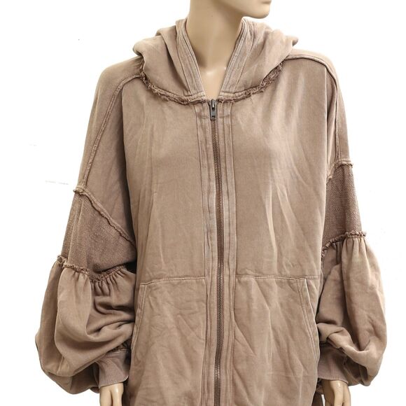 Free People Oversized Ribbed Sweatshirt Top Balloon Sleeve Slouchy S NWD 283631 - Picture 4 of 11